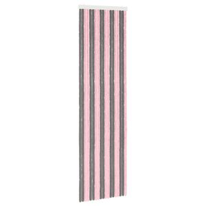 vidaXL Insektgardin Chenille S&oslash;lvgr&aring; og rosa 56 x 200 cm 100% PP