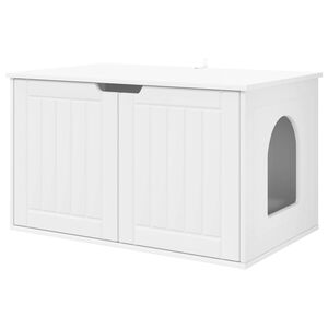 vidaXL Katt Hus Hvit 85 x 55 x 50,5 cm Konstruert tre
