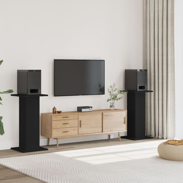 vidaXL Høyttalerstativ 2 stk svart 30x30x80 cm konstruert tre