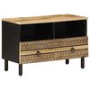 vidaXL TV-benk svart 70x33,5x46 cm grovt heltre mangotre