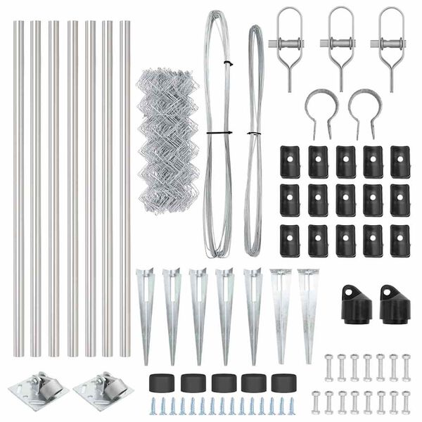 vidaXL Gjerdep&aring;le s&oslash;lv 10 x 0,6 m (40 x 40 mm mesh) St&aring;l