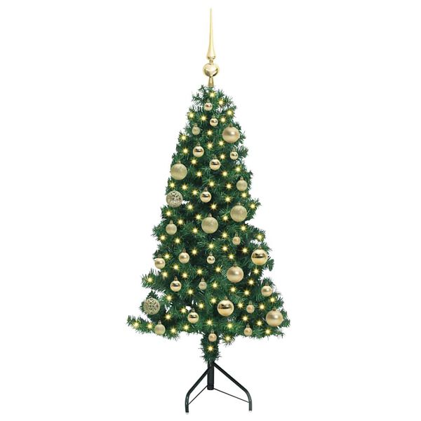 vidaXL Hj&oslash;rne Kunstig Jul Tre med 150 LED gr&oslash;nn 120 cm PVC og metall