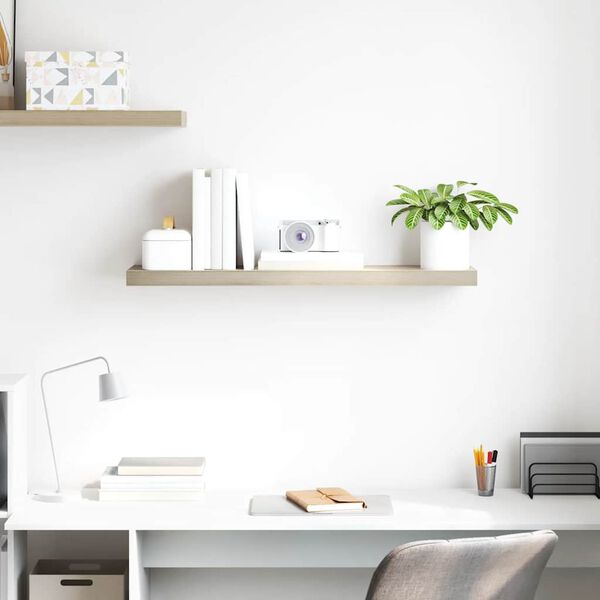 vidaXL Flytende vegghylle eik 90x23,5x3,8 cm MDF