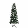 vidaXL Kunstig juletre med 300 LED gr&oslash;nn 240 cm PVC og plast og st&aring;l