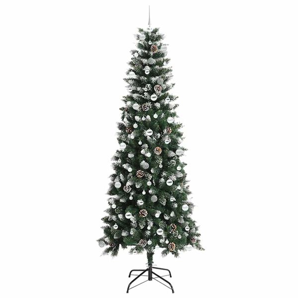 vidaXL Kunstig juletre med 300 LED gr&oslash;nn 240 cm PVC og plast og st&aring;l