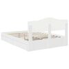 vidaXL Seng med Oppbevaring med skuff Hvit 140 x 200 cm Konstruert tre