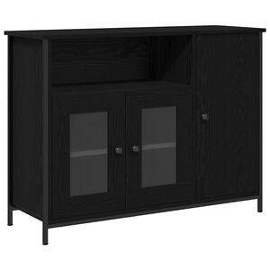 vidaXL Serviesskap Svart Eik 100 x 35 x 75 cm