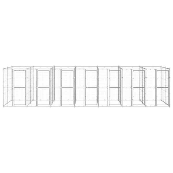 vidaXL Utendørs hundegård 16,94 m² galvanisert stål