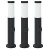 vidaXL Pullertlamper med stikkontakt 3 stk 50 cm rustfritt st&aring;l IP44