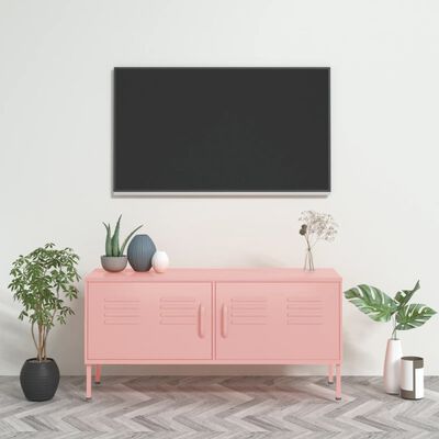 vidaXL TV-benk rosa 105x35x50 cm stål