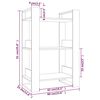 vidaXL Bokhylle/romdeler svart 60x35x91 cm heltre furu