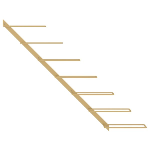 vidaXL Veggmontert vinstativ for 7 flasker gull metall