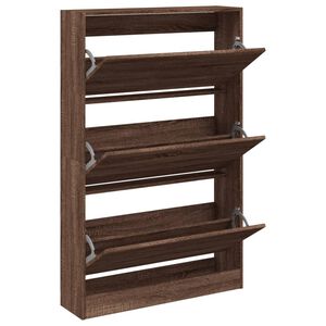 vidaXL Skoskap brun eik 80x21x125,5 cm konstruert tre
