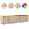 vidaXL TV-benk med LED-lys sonoma eik 193,5x41x50 cm