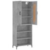 vidaXL Highboard betonggr&aring; 69,5x34x180 cm konstruert tre