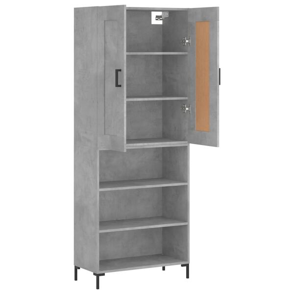 vidaXL Highboard betonggr&aring; 69,5x34x180 cm konstruert tre
