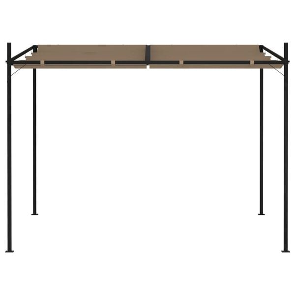 vidaXL Paviljong med uttrekkbart tak 300x300x233 cm gr&aring;brun
