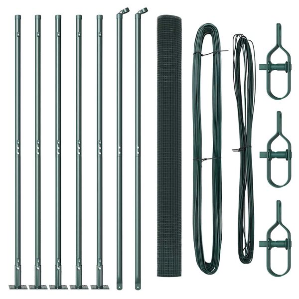 vidaXL Gjerdep&aring;le gr&oslash;nn 10 x 1,4 m (16 x 16 mm maske) St&aring;l og PVC