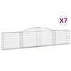 vidaXL Gabionkurver buede 7 stk 400x30x80/100 cm galvanisert jern