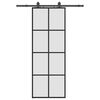 vidaXL Skyved&oslash;r med monteringssett svart 76x205 cm ESG-glass