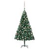 vidaXL Forh&aring;ndsbelyst kunstig juletre med kulesett gr&oslash;nn 120 cm PVC