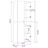 vidaXL Highboard hvit 70x42,5x185 cm konstruert tre