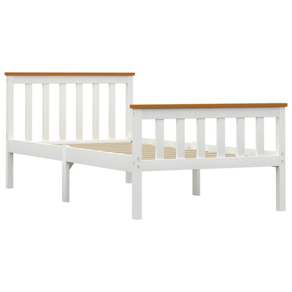 vidaXL Sengeramme med 2 skuffer hvit heltre furu 100x200 cm