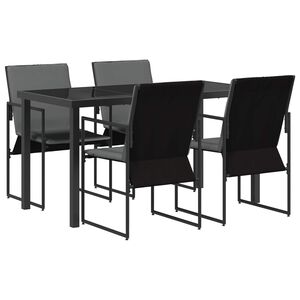 vidaXL Hage Spisegruppe 5 pcs Svart og Anthracite 140 x 70 x 73 cm