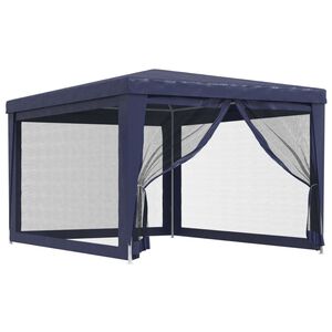 vidaXL Festtelt med 4 sidevegger av netting bl&aring; 3x4 m HDPE