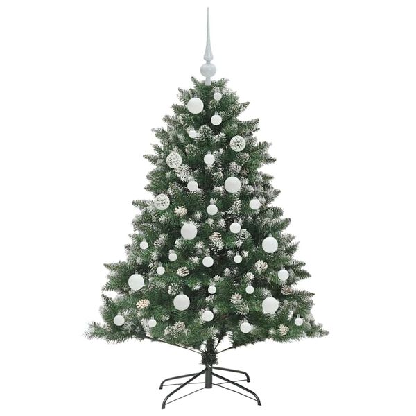 vidaXL Kunstig juletre med 150 LED gr&oslash;nn 120 cm PVC og plast og st&aring;l