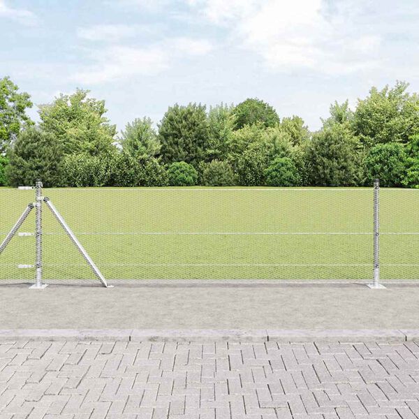 vidaXL Gjerdep&aring;le s&oslash;lv 25 x 0,5 m (13 mm maske) St&aring;l