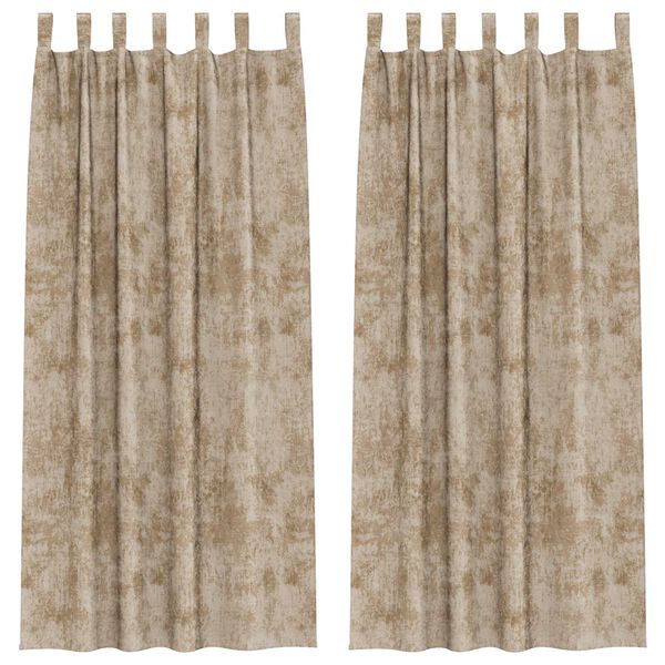 vidaXL Fløyel Gardiner 2 pcs champagne 260 x 140 cm Fløyel