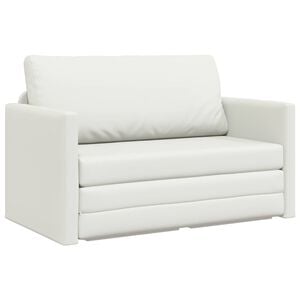 vidaXL Sammenleggbar Sofa seng Hvit 124 x 71 x 78 cm Kunstl&aelig;r