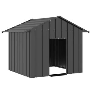 vidaXL Hundehus med tak 131x101x102 cm galvanisert st&aring;l
