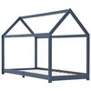 vidaXL Sengeramme for barn heltre furu grå 90x200 cm
