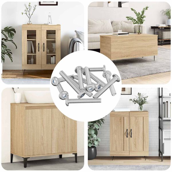 vidaXL L&aring;seskrue Ensfarget 12 pcs s&oslash;lv M6 x 35 mm St&aring;l