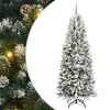 vidaXL Kunstig juletre med 300 LED Hvit 210 cm PVC, plast, st&aring;l og PE