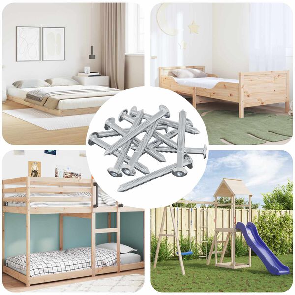 vidaXL Skrue 12 pcs s&oslash;lv M6 x 60 mm St&aring;l