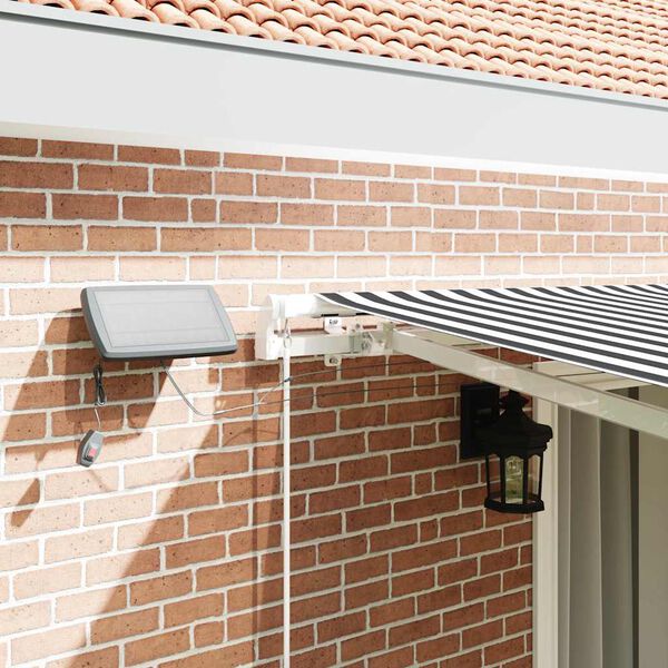 vidaXL Manuell uttrekkbar markise med LED antrasitt og hvit 450x300 cm