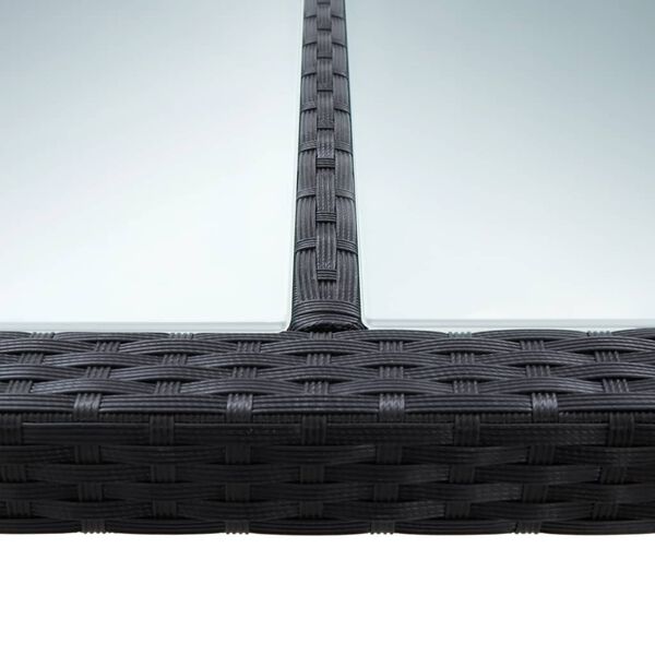 vidaXL Utendørs spisebord svart 200x150x74 cm polyrotting