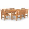 vidaXL 9-delers hagespisesett 200x100 cm heltre teak