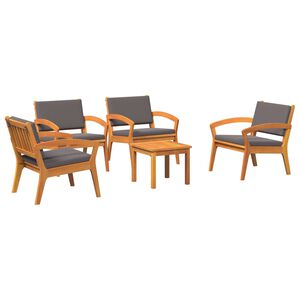 vidaXL Bistrosett Brun 45 x 45 x 38cm Massivt akasietre