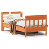vidaXL Sengeramme uten madrass voksbrun 75x190 cm heltre furu