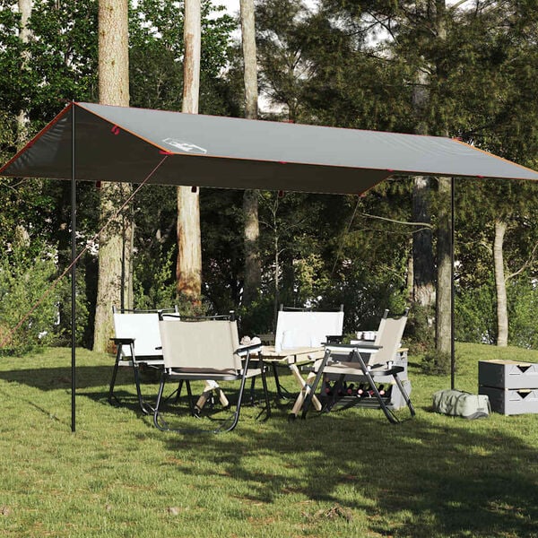 vidaXL Campingpresenning grå og oransje 500x294 cm vanntett