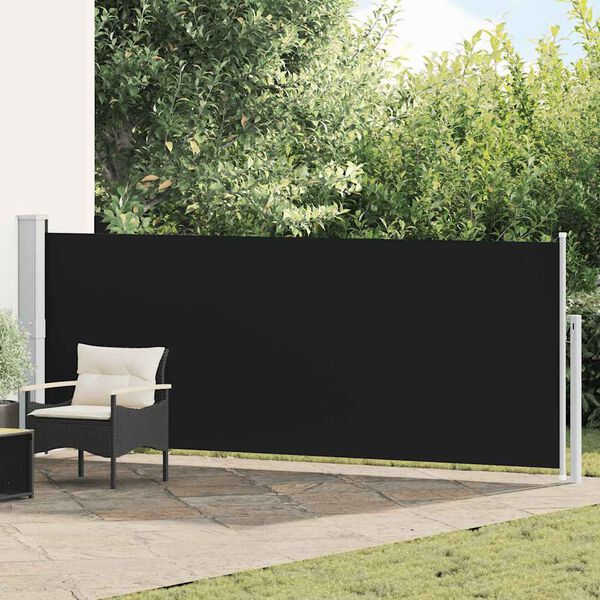 vidaXL Uttrekkbar sidemarkise 140x500 cm svart