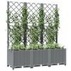 vidaXL Plantekasse med espalier lysegrå 120x40x136 cm PP