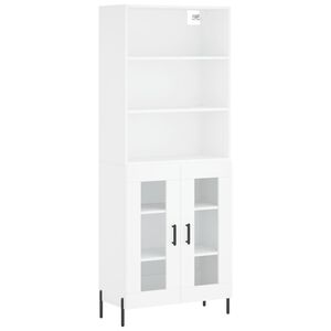 vidaXL Highboard hvit 69,5x34x180 cm konstruert tre