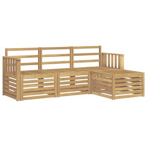 vidaXL Utend&oslash;rs sofa-sett 4 stk. Hvit Solid akasietre