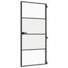 vidaXL Innerd&oslash;r slank svart 93x201,5 cm herdet glass og aluminium