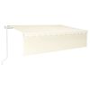 vidaXL Automatisk markise rullegardin LED vindsensor 6x3 m kremhvit